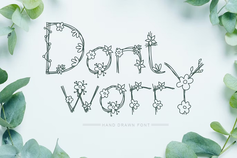 Don't Worry Floral Font 