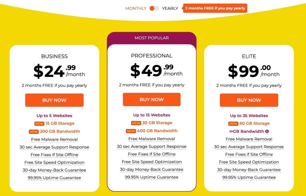 WPX Hosting pricing monthly