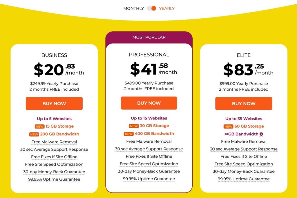 WPX Hosting pricing yearly