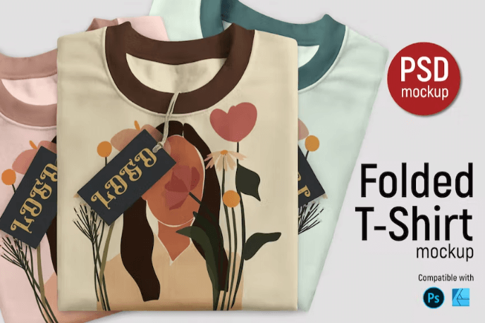 Folded T-Shirt Mockup