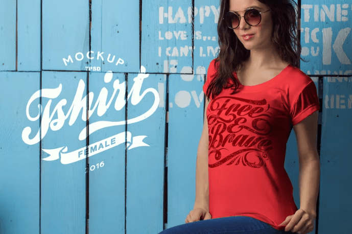 Female T-Shirt Mockup