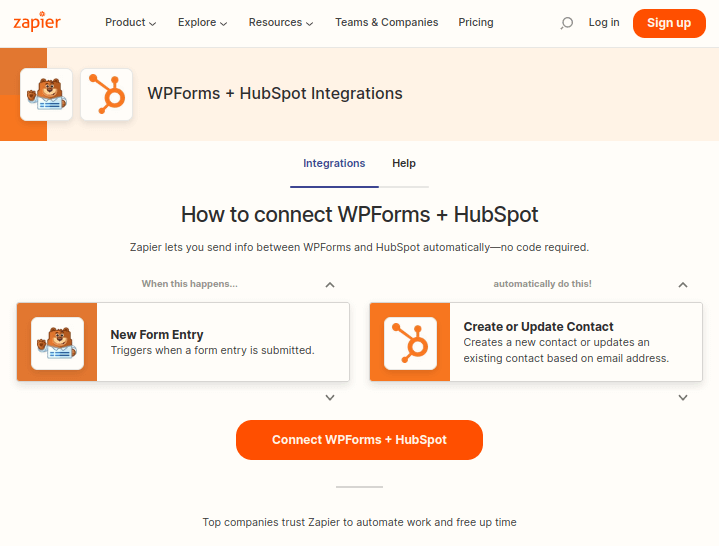 Zapier - WPForms & HubSpot Integration